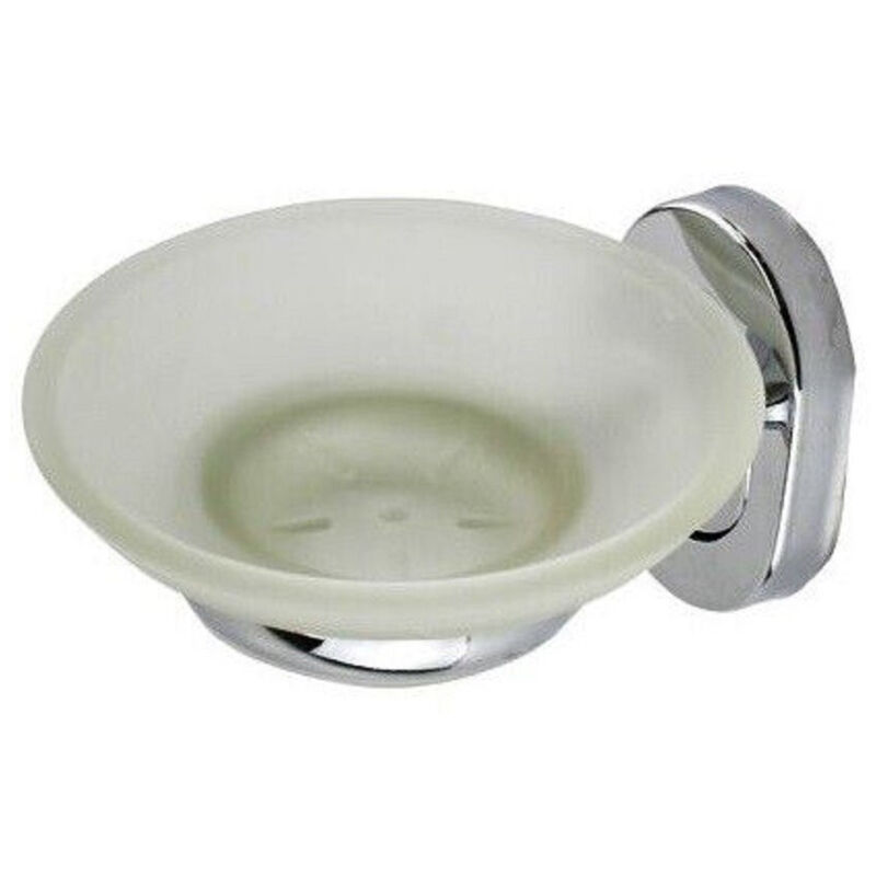 foto del prodotto trade shop porta sapone saponetta con piattino vetro satinato parete accessorio bagno 69185 