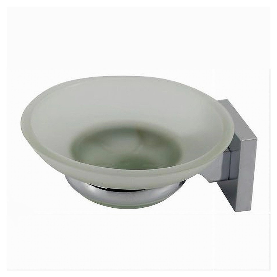 foto del prodotto trade shop porta sapone saponetta con piattino vetro satinato parete bagno square 59185 