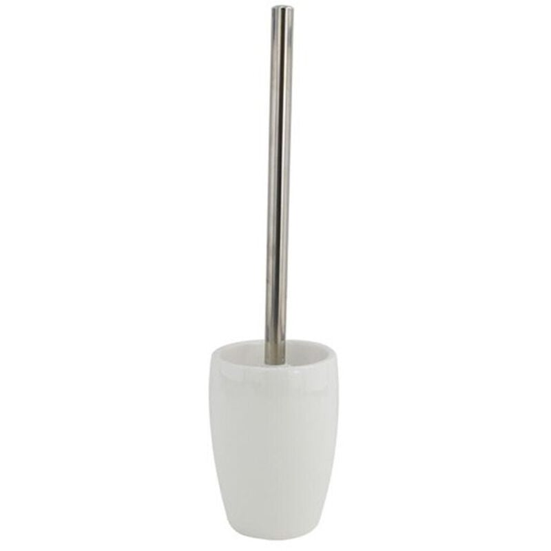 foto del prodotto trade shop porta scopino bianco pelle con scopettino wc accessorio arredo bagno elegante 87789 
