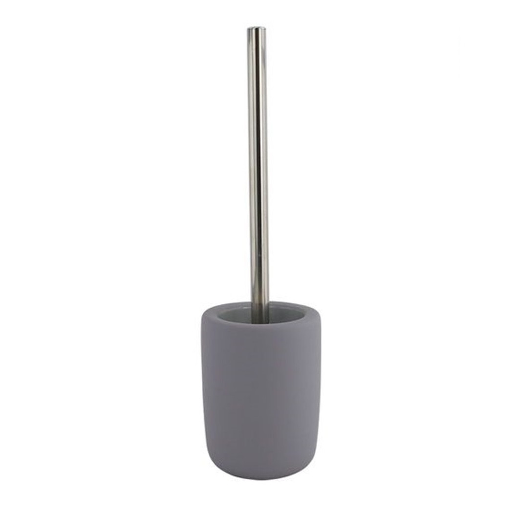 foto del prodotto trade shop porta scopino con scopettino wc d 39 appoggio arredo accessorio bagno grigio 87812 