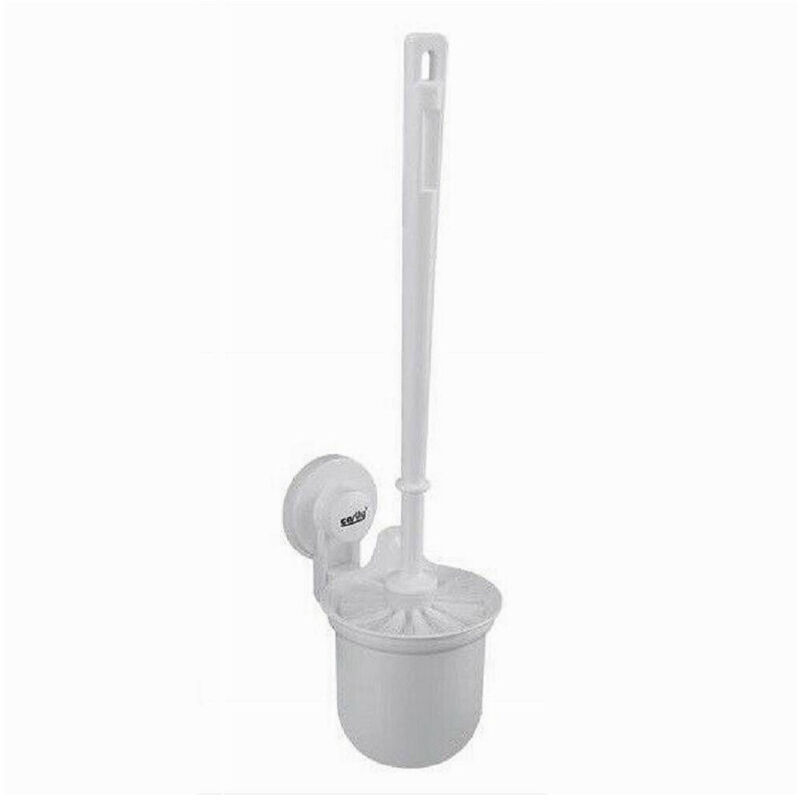 foto del prodotto trade shop porta scopino wc a parete con ventosa scopino bianco accessori da bagno 59548 