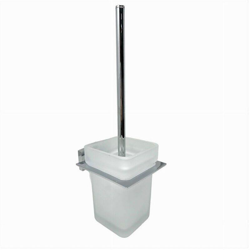 foto del prodotto trade shop porta scopino wc scopettino completo vetro satinato fissaggio parete bagno cubo 87220 