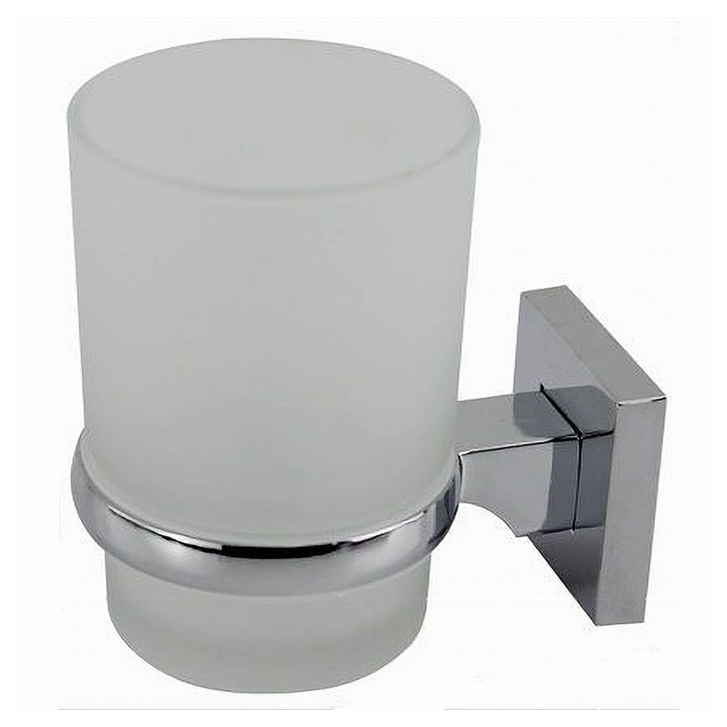 foto del prodotto trade shop porta spazzolini dentifricio bicchiere vetro satinato parete bagno square 59186 