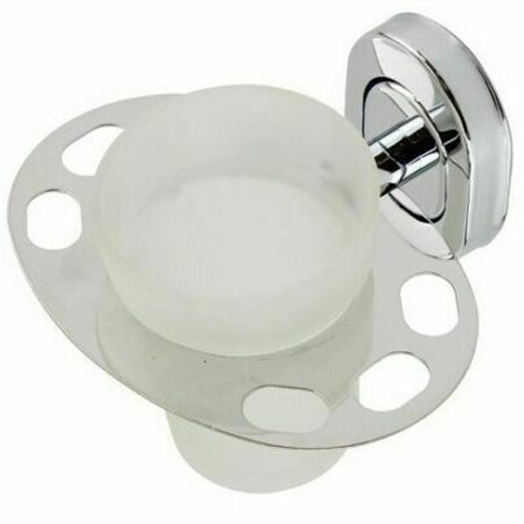 foto del prodotto trade shop porta spazzolino dentifricio con bicchiere in vetro satinato accessori bagno 