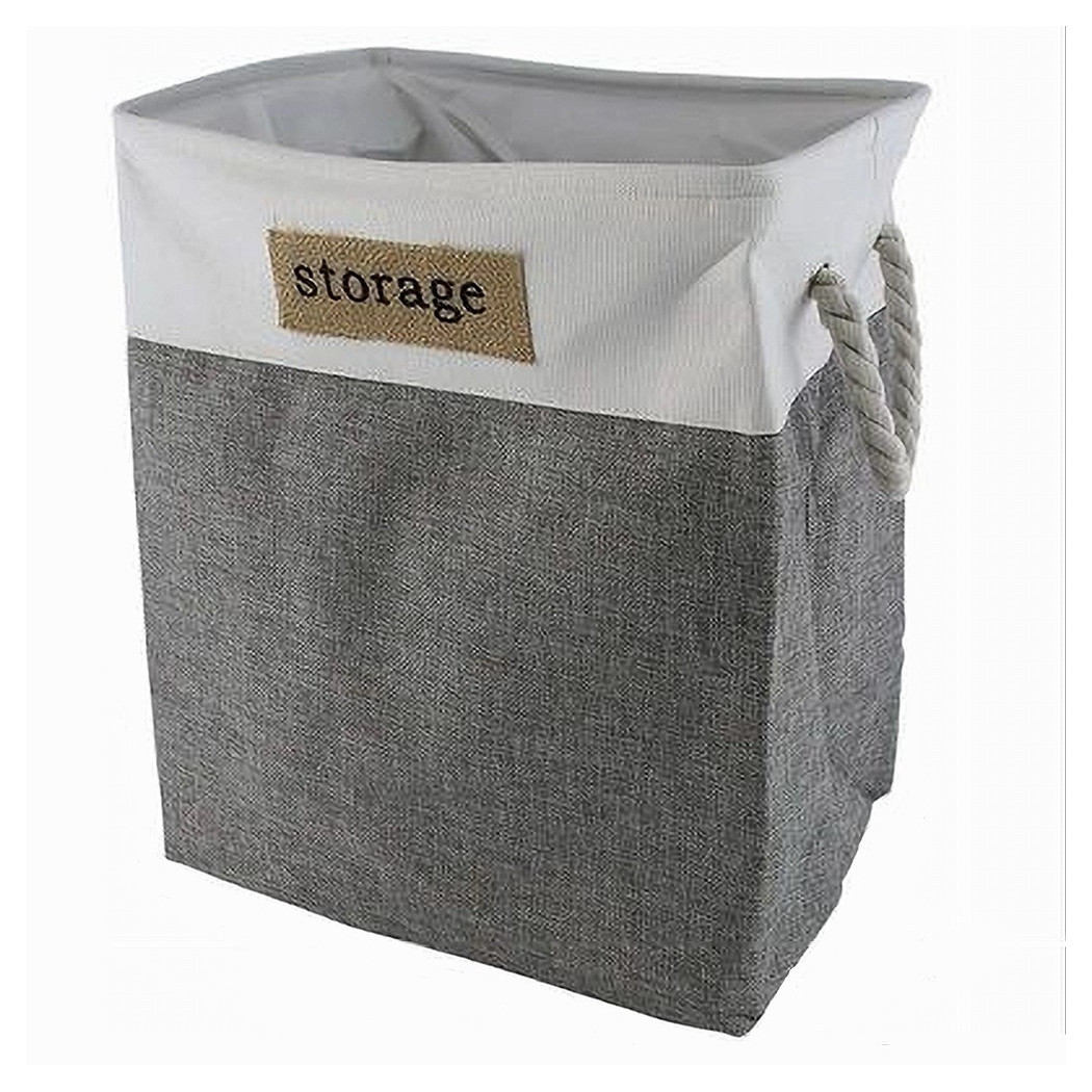 foto del prodotto trade shop portabiancheria in tessuto manici sacca riporre vestiti sporchi 35x25x40cm 10627 