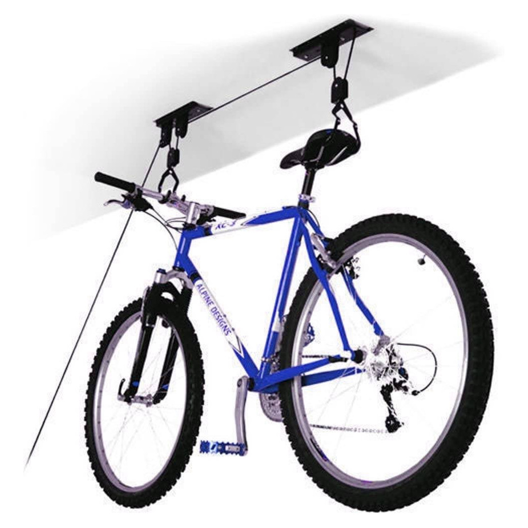 foto del prodotto trade shop portabici sospensione appendi bici soffitto cantina garage carrucola 1 bici 20kg 