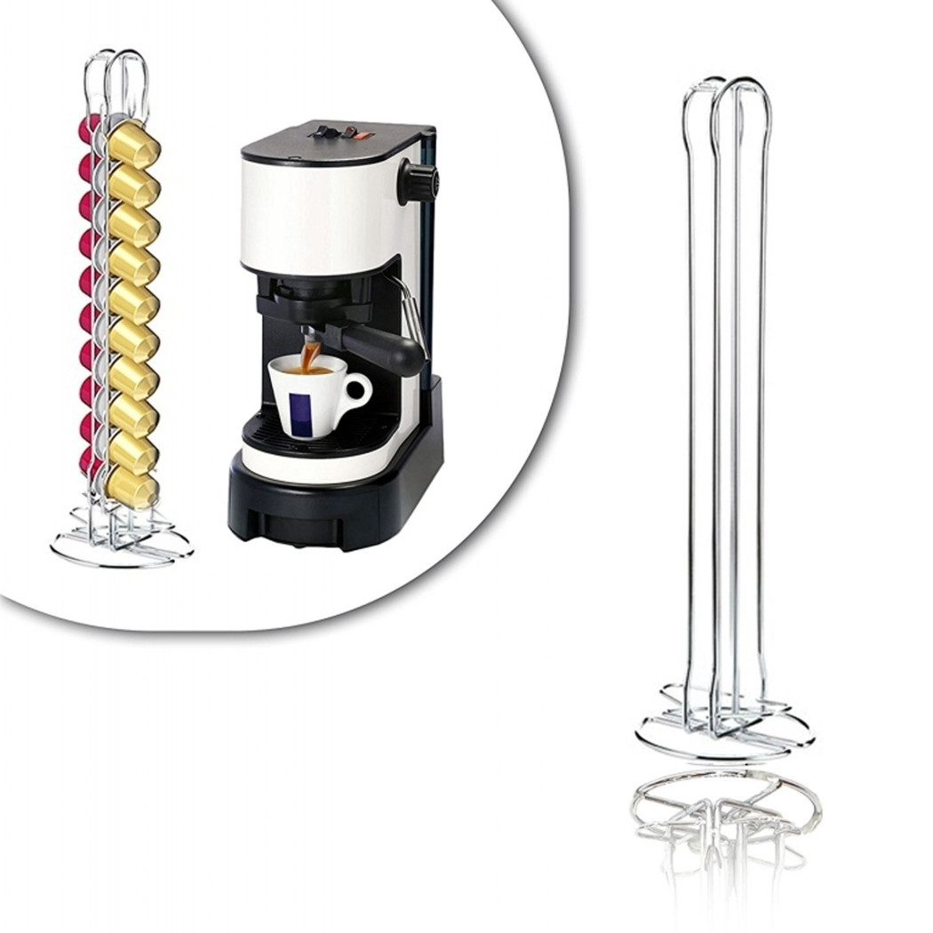foto del prodotto trade shop portacapsule a colonne in metallo 36 posti dispenser moderno arredo cucina stand 