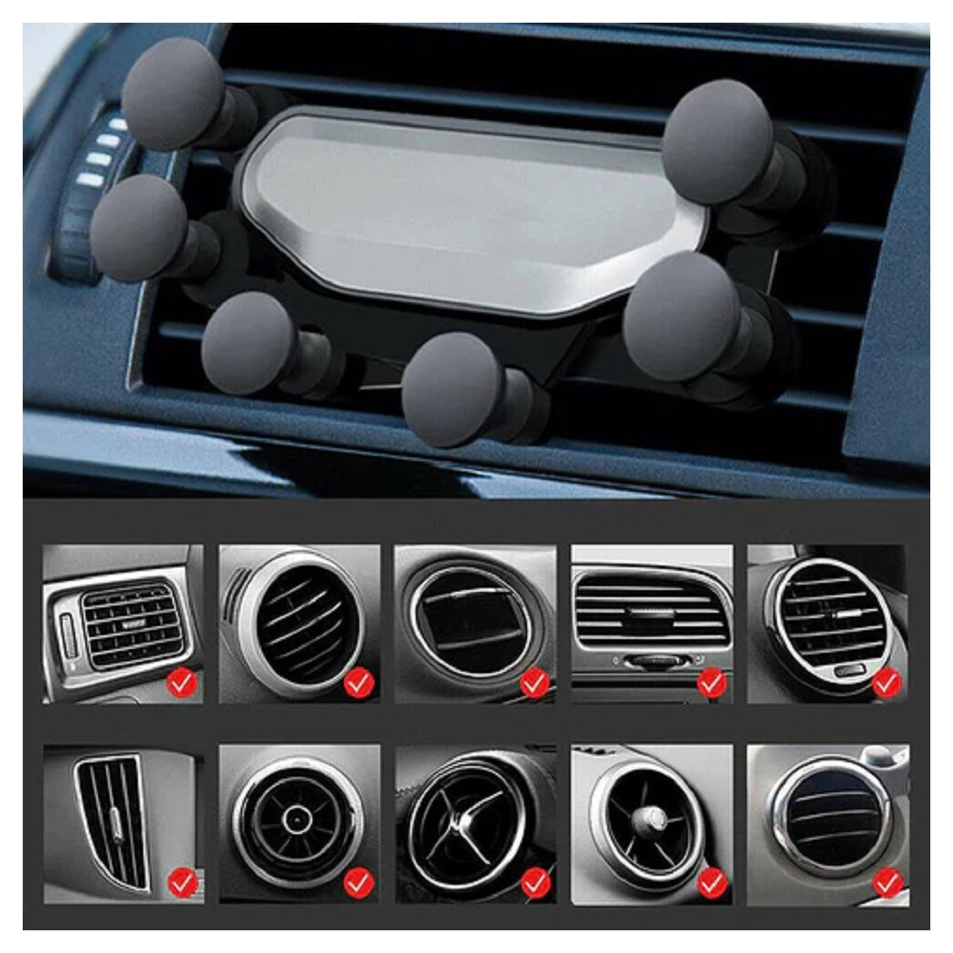 foto del prodotto trade shop portacellulare auto universale griglia di ventilazione 6 punti fissaggio q zj018 