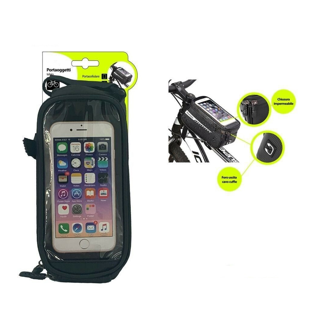 foto del prodotto trade shop portacellulare smartphone oggetti impermeabile per telaio bici bicicletta xc2652 