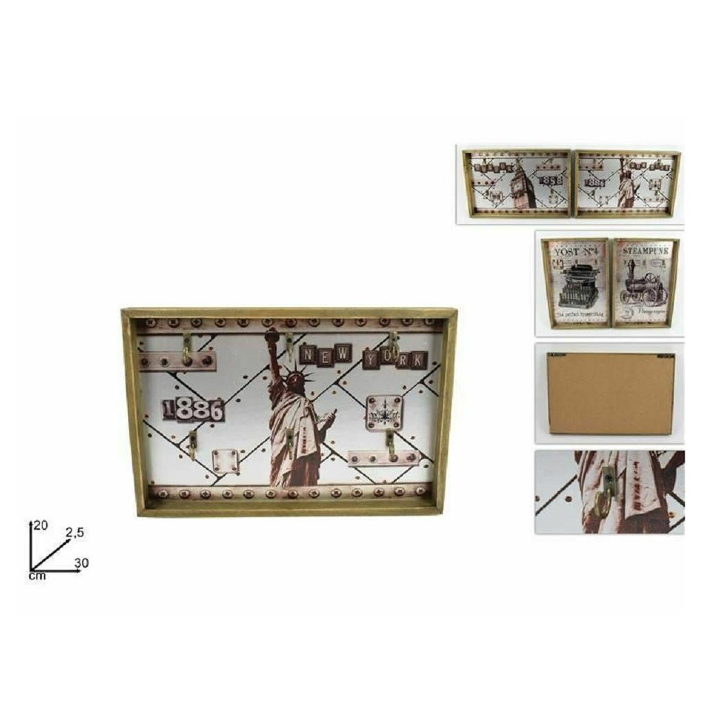 foto del prodotto trade shop portachiavi porta chiavi vintage in legno arredamento casa 20 x 30 x 2.5 cm 