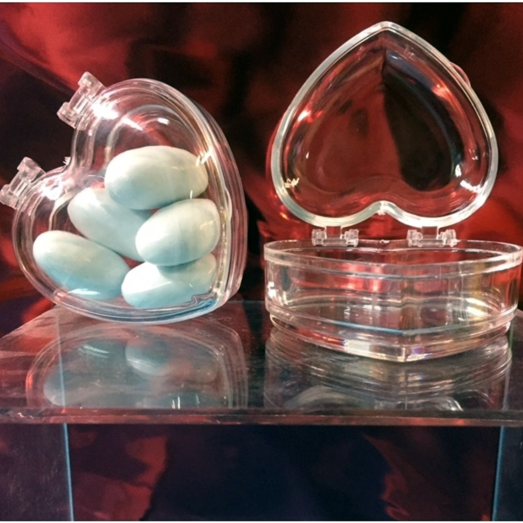 foto del prodotto trade shop portaconfetti bomboniere scatola cuore 6x6.5cm in plexiglass matrimoni battesimo 