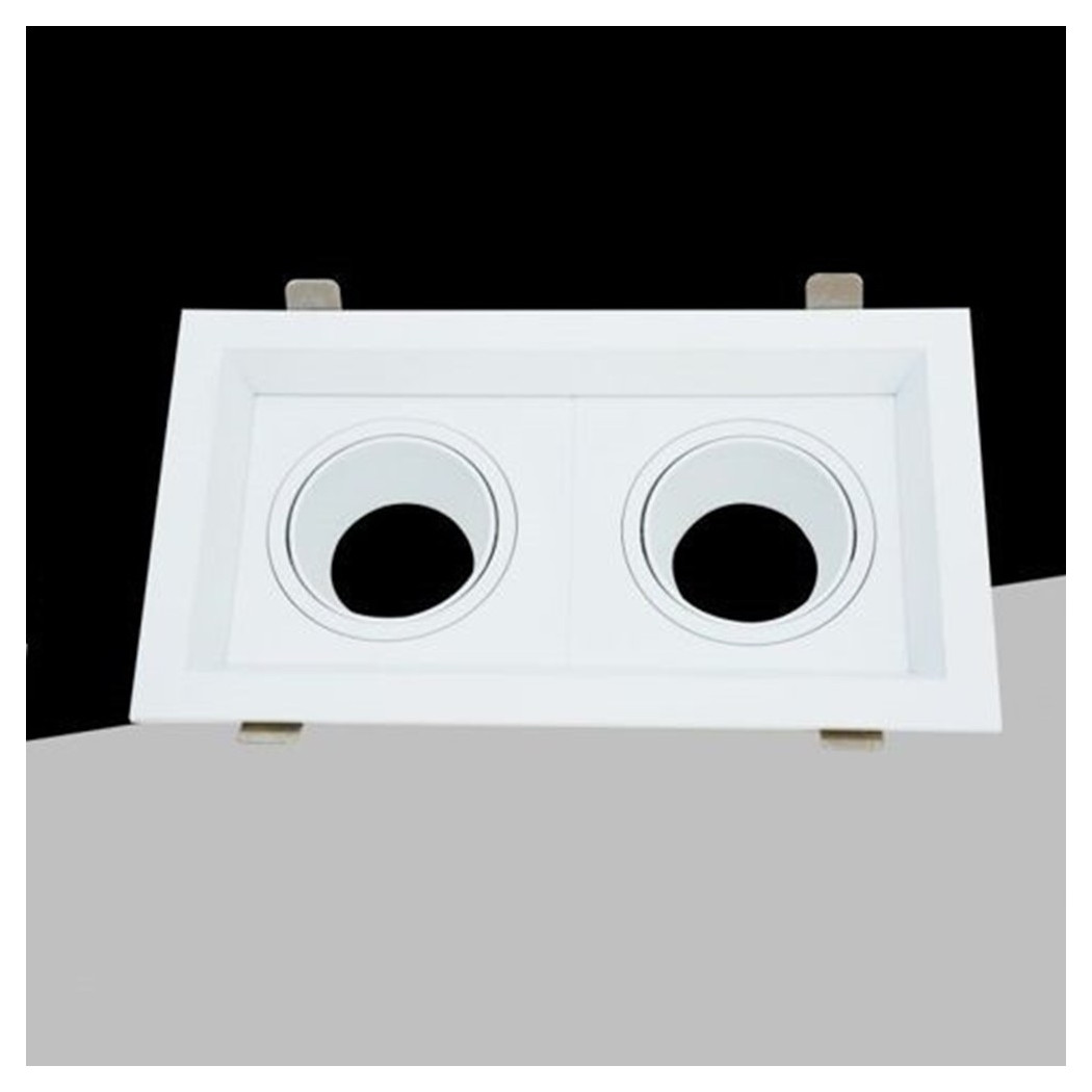 foto del prodotto trade shop portafaretto doppio orientabile incasso bianco per lampadine gu10 gu5.3 p33 b2 