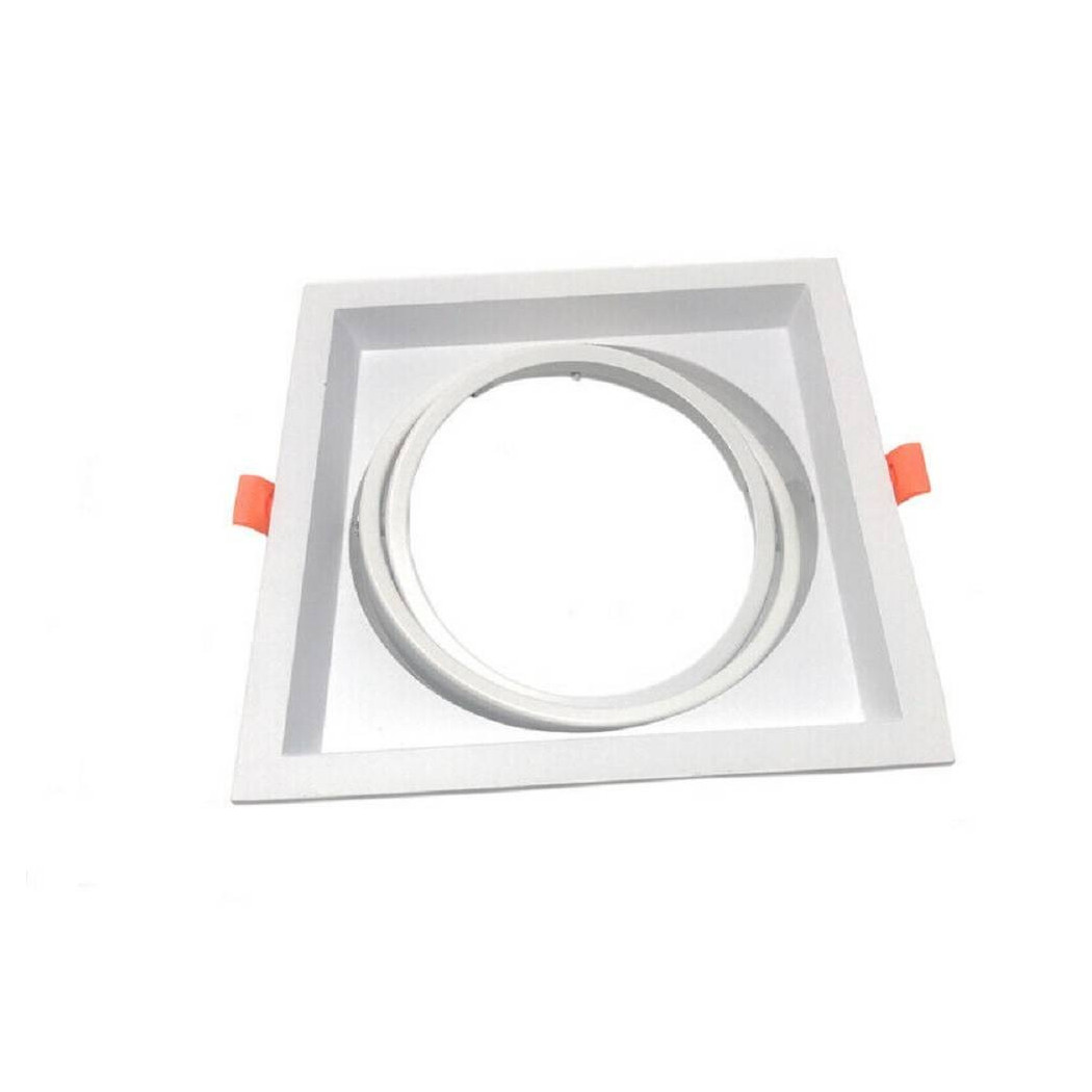 foto del prodotto trade shop portafaretto incasso ar111 quadrato supporto per faretti illuminazione p ar111 1 bianco