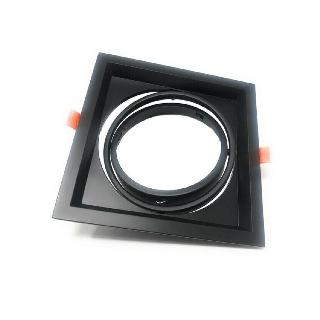 foto del prodotto trade shop portafaretto incasso ar111 quadrato supporto per faretti illuminazione p ar111 1 nero