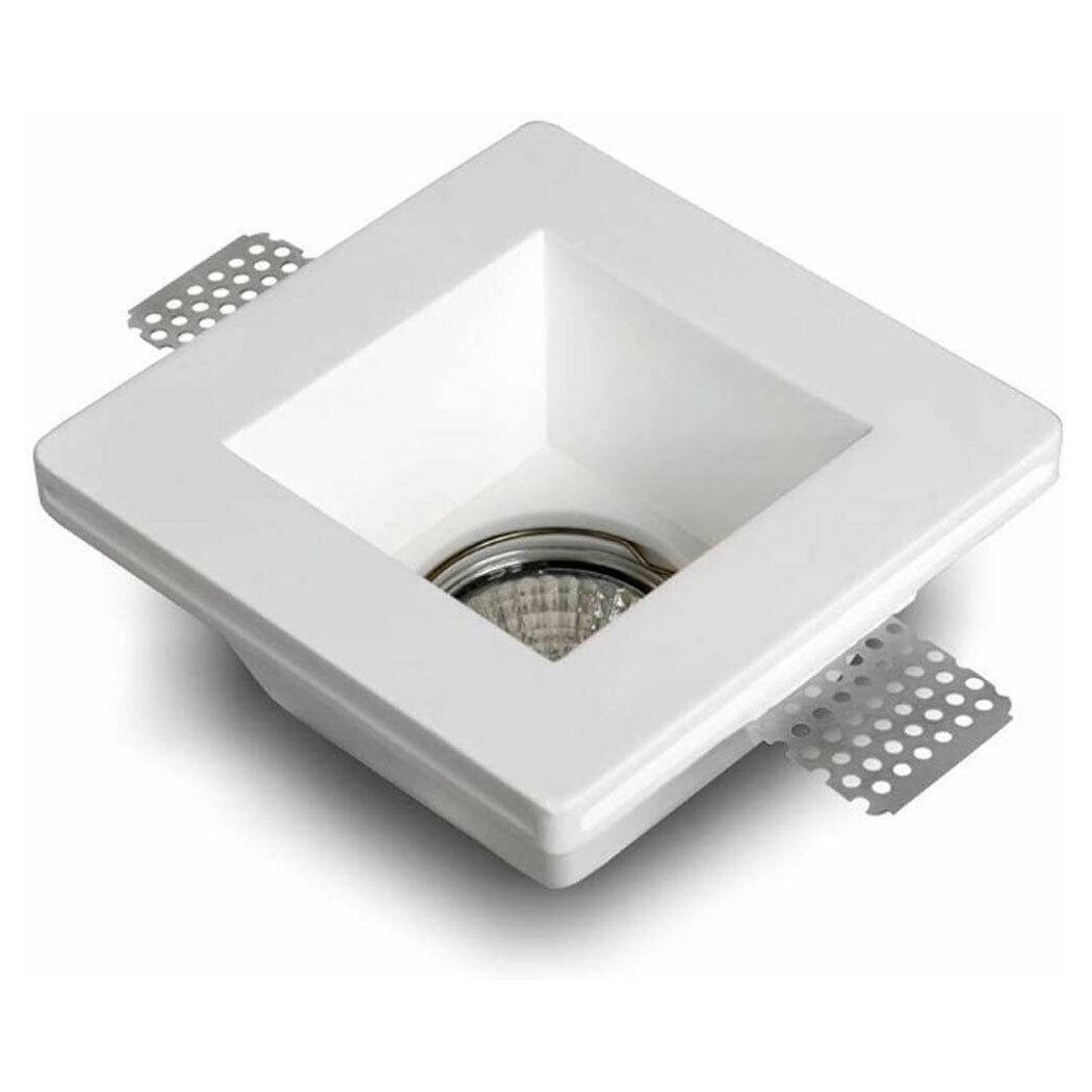 foto del prodotto trade shop portafaretto incasso gesso con vetrino scomparsa quadrato supporto faretti gs 02 
