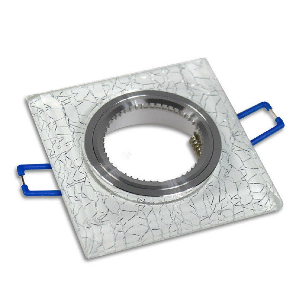 foto del prodotto trade shop portafaretto incasso per faretto quadrato p16 vetro glitterato bianco argento oro argento