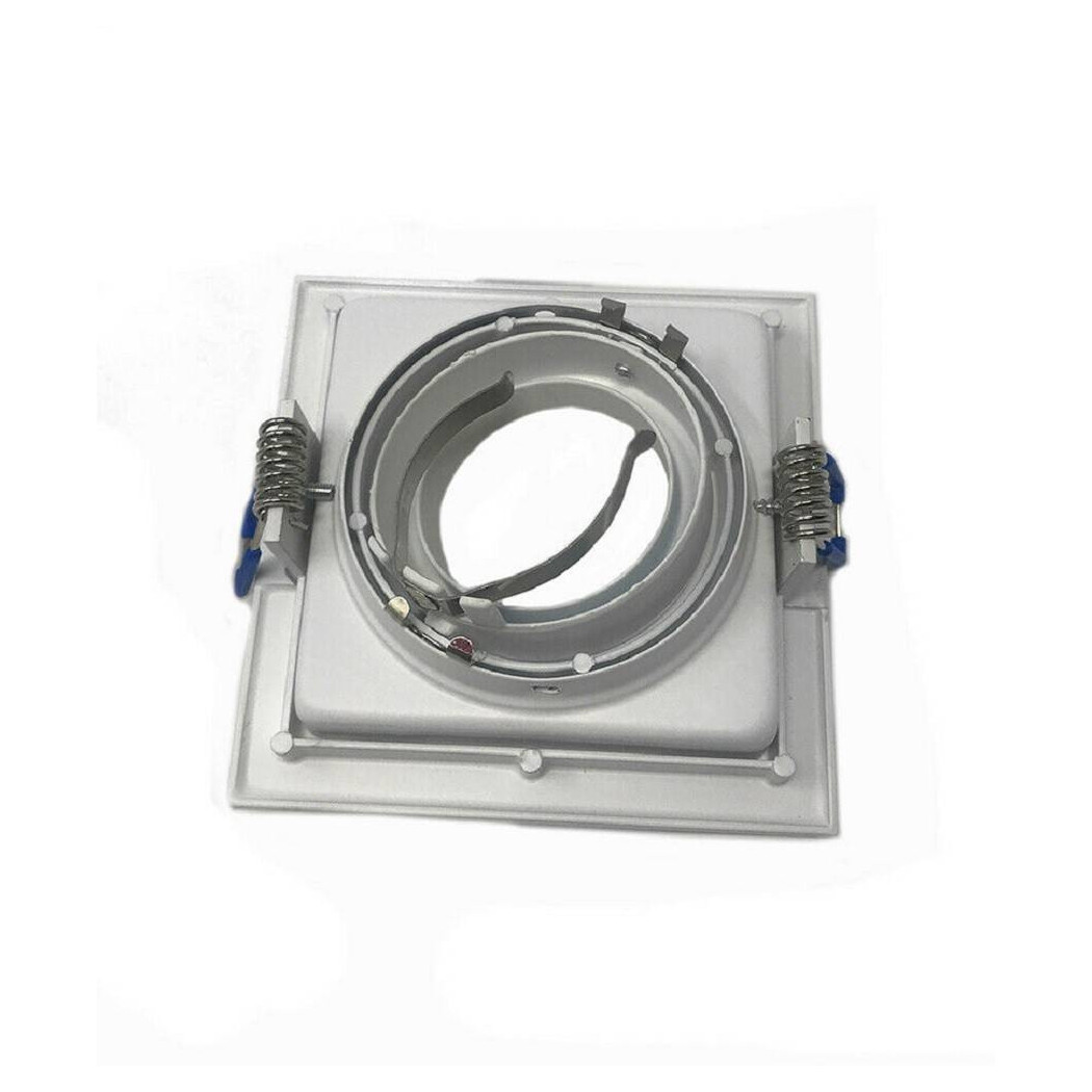 foto del prodotto trade shop portafaretto incasso quadrato acciaio p23 orientabile supporto faretto porta faretti bianco