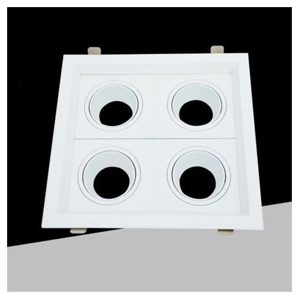 foto del prodotto trade shop portafaretto quadruplo orientabile incasso bianco per lampadine gu10 gu5.3 p33 b4 