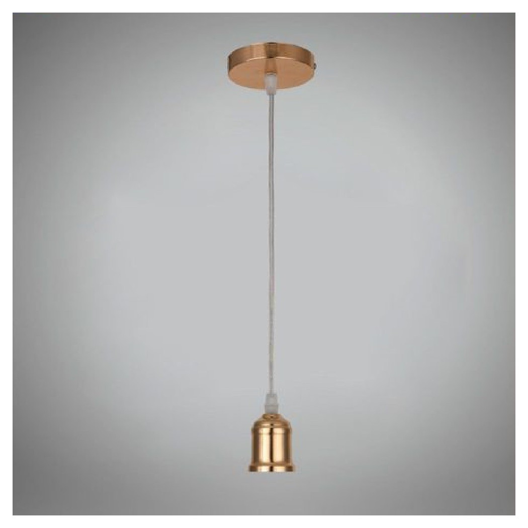 foto del prodotto trade shop portalampada e27 a sospensione lampadario pendente porta lampada 1,2 metri e27 a oro