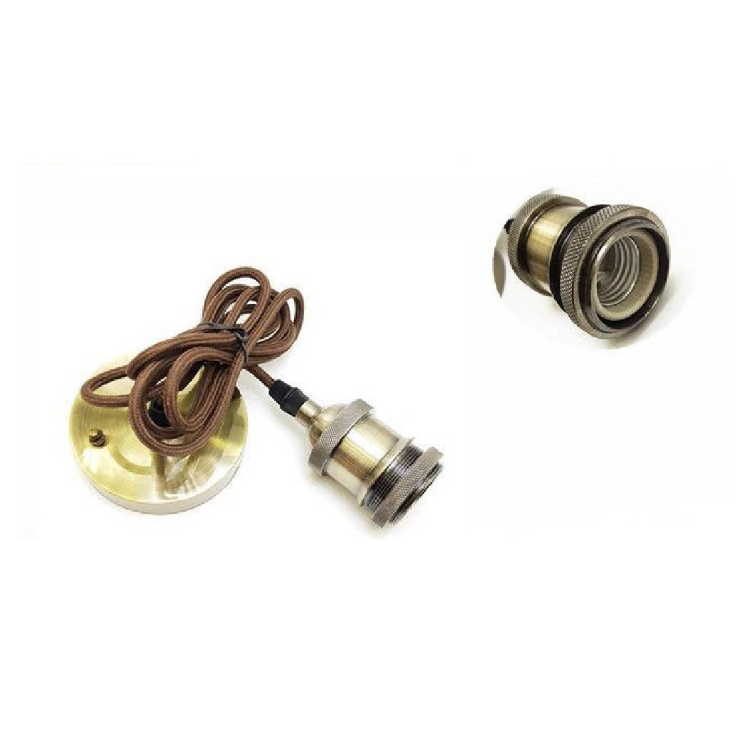 foto del prodotto trade shop portalampada vintage stile retro 39 sospensione pendente e27 bronzo ottone e27 02 