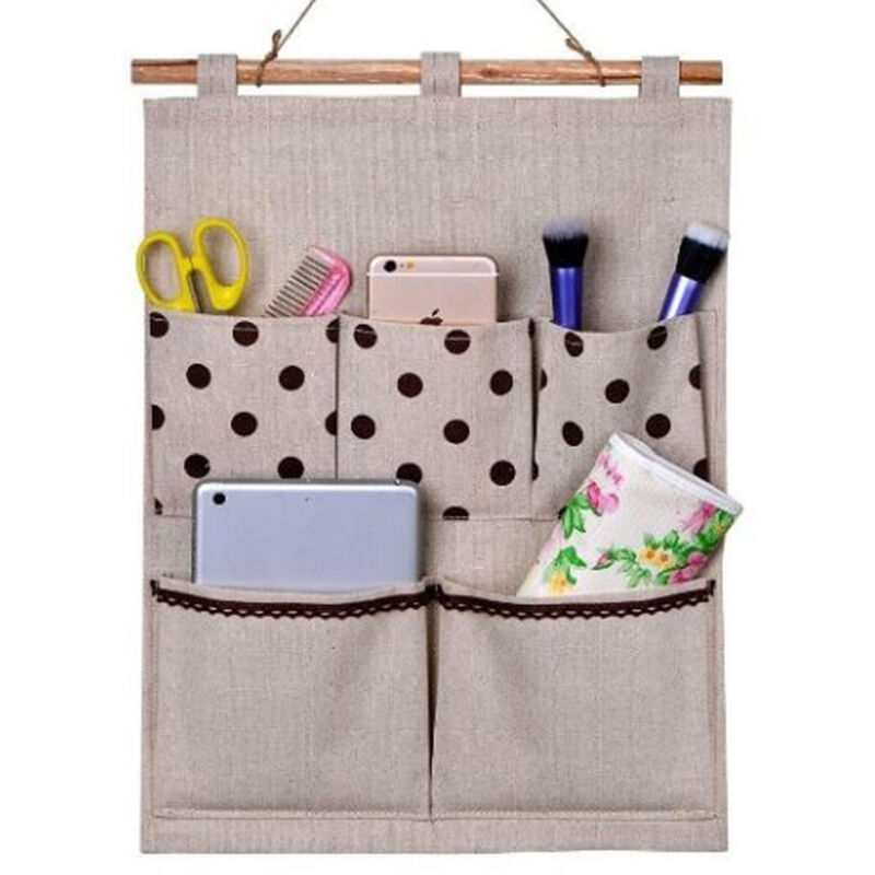 foto del prodotto trade shop portaoggetti organizer da appendere parete 5 tasche in tessuto bagno camera 