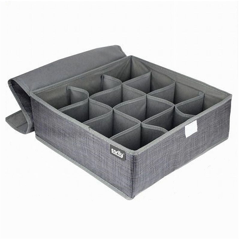 foto del prodotto trade shop portaoggetti tessuto organizer contenitore biancheria 12 posti 32x32x12 cm 69718 