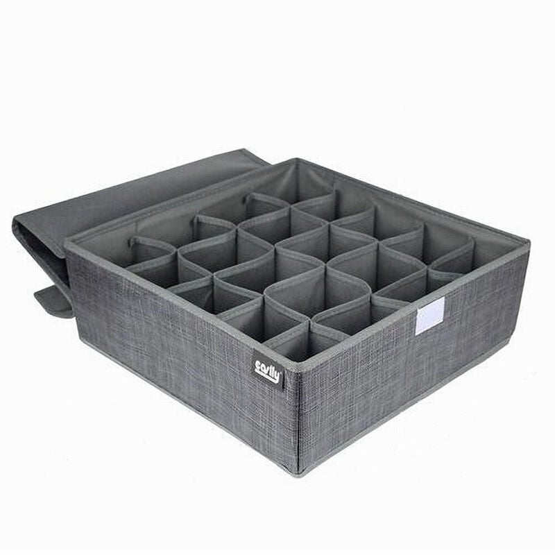 foto del prodotto trade shop portaoggetti tessuto organizer contenitore biancheria 20 posti 32x32x12 cm 69720 