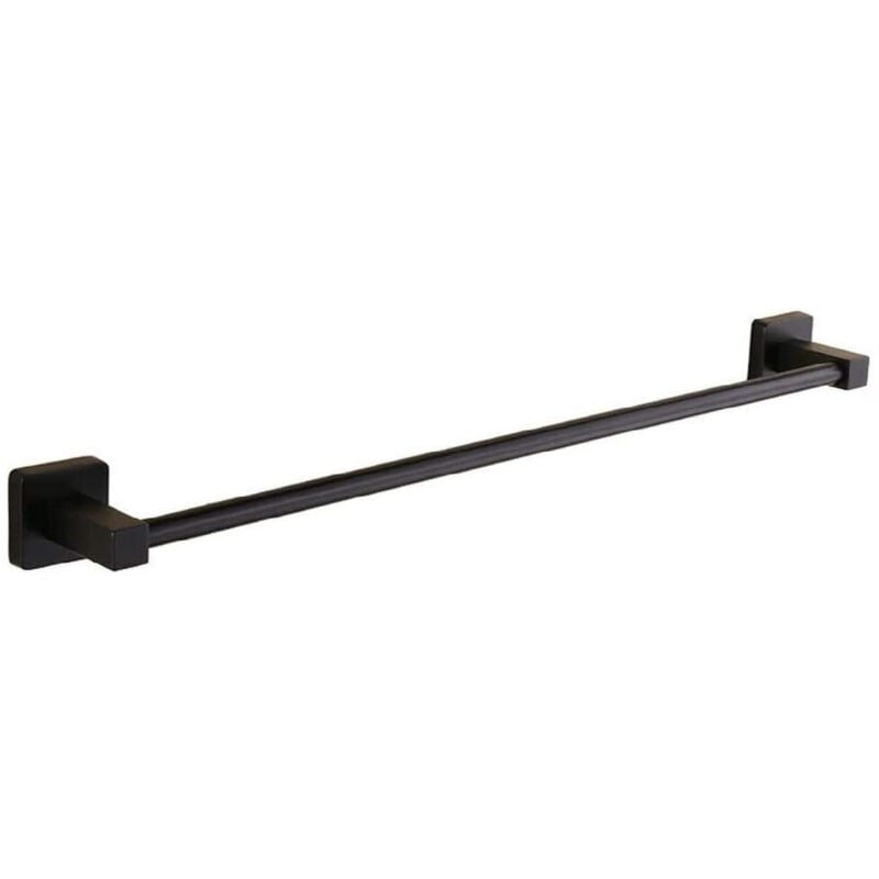 foto del prodotto trade shop portasciugamani in acciaio inox singolo nero da 60 cm per bagno design moderno 