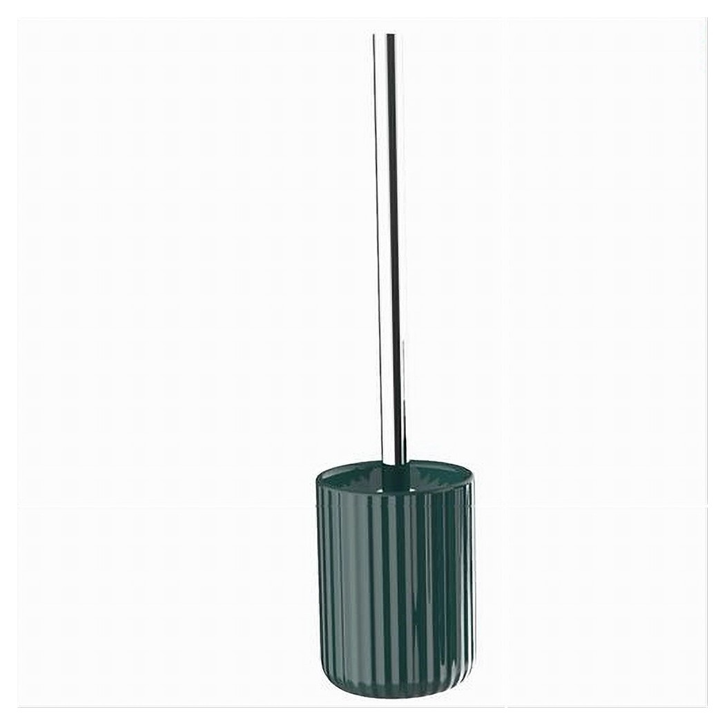 foto del prodotto trade shop portascopino arredo da bagno wc toilette verde rigato con scopino completo 69955 