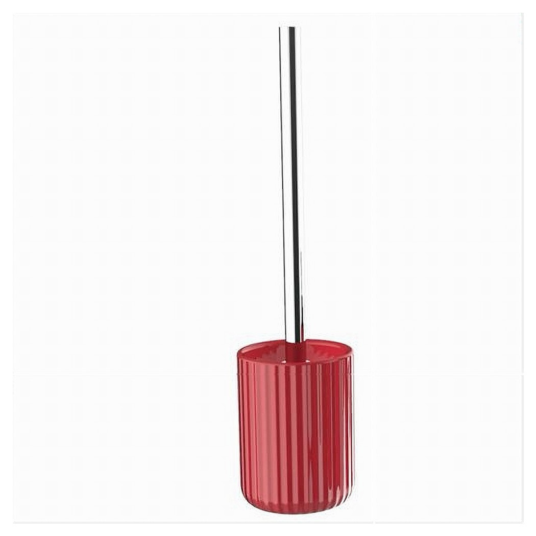immagine 0 del prodotto trade shop portascopino arredo per bagno wc toilette rosso rigato con scopino completo 69914 