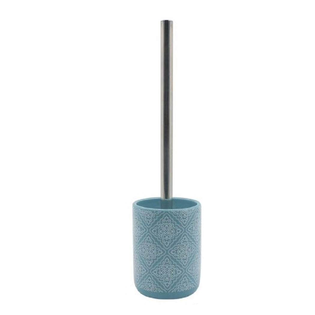 foto del prodotto trade shop portascopino porta scopino bagno wc toilette azzurro con maioliche completo 87024 