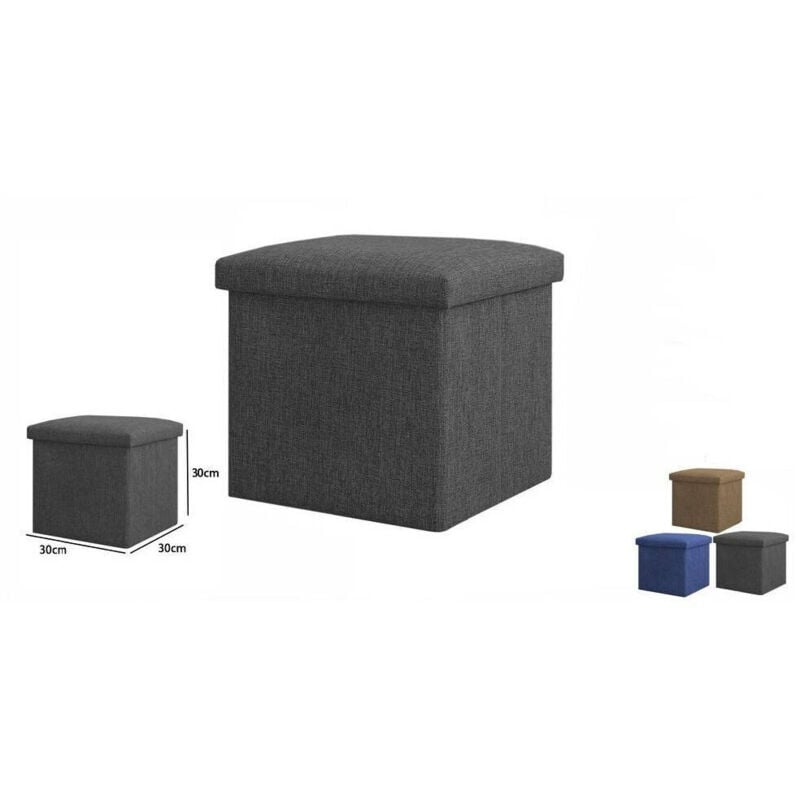 foto del prodotto trade shop pouff puff pouf contenitore imbottito con seduta in tessuto 30 x 30 x 30cm 69584 
