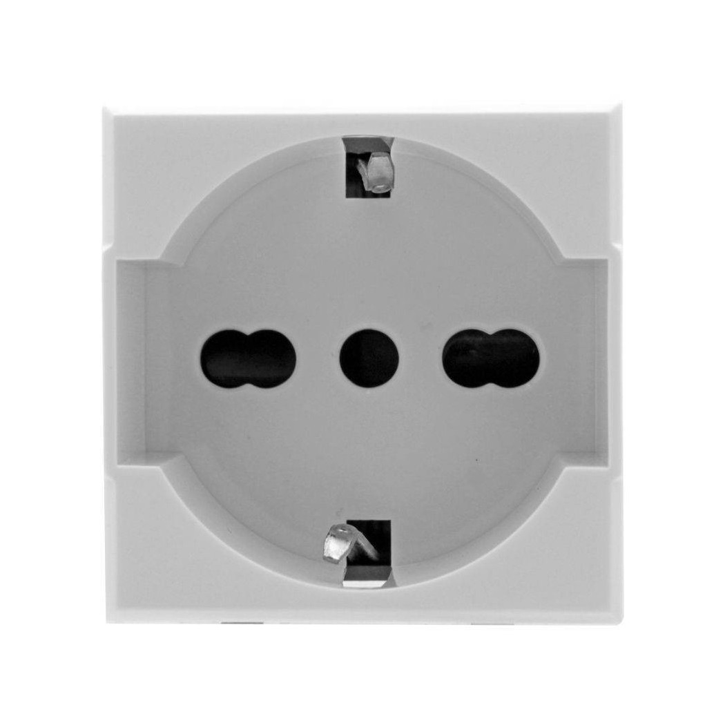 foto del prodotto trade shop presa schuko 2p t 16a bianco compatibile bticino axolute sd21400b 