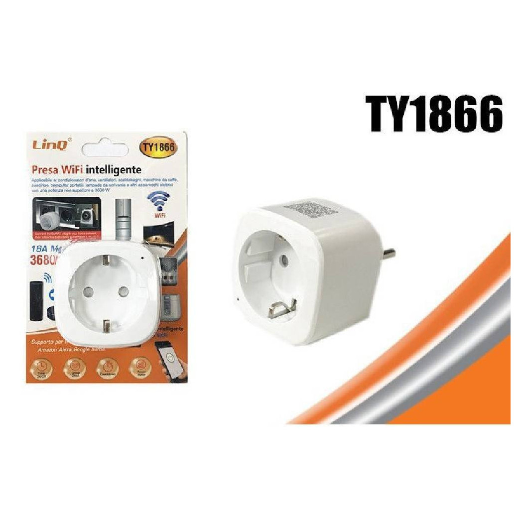 foto del prodotto trade shop presa spina schuko adattatore elettrica intelligente wifi 16a 3680 watt ty1866 