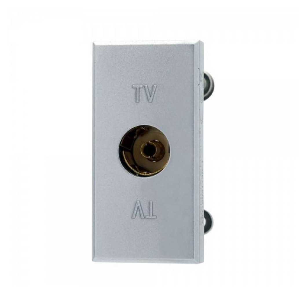 foto del prodotto trade shop presa tv connettore femmina silver compatibile bticino axolute 