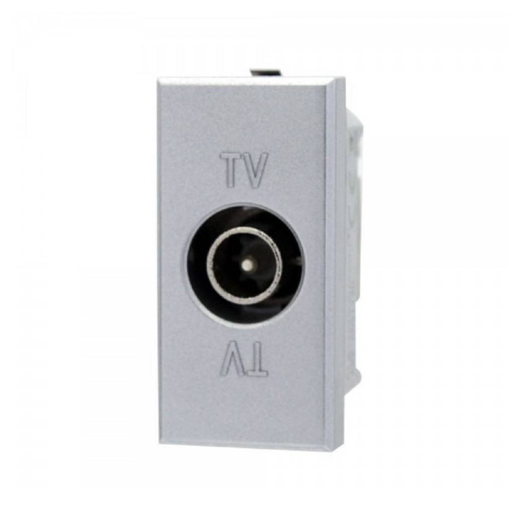 foto del prodotto trade shop presa tv connettore passante maschio silver compatibile bticino axolute 