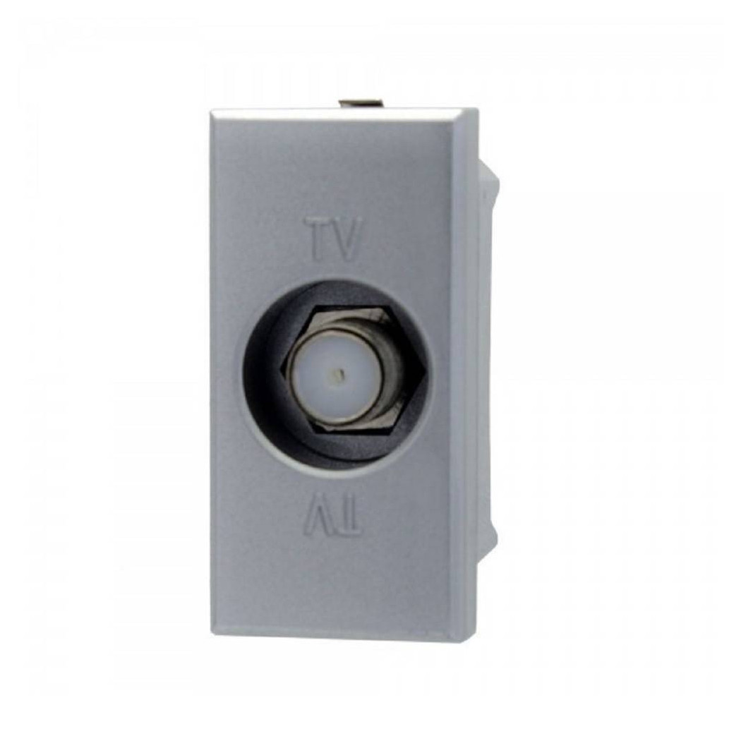 foto del prodotto trade shop presa tv sat satellitare a vite silver compatibile bticino axolute 