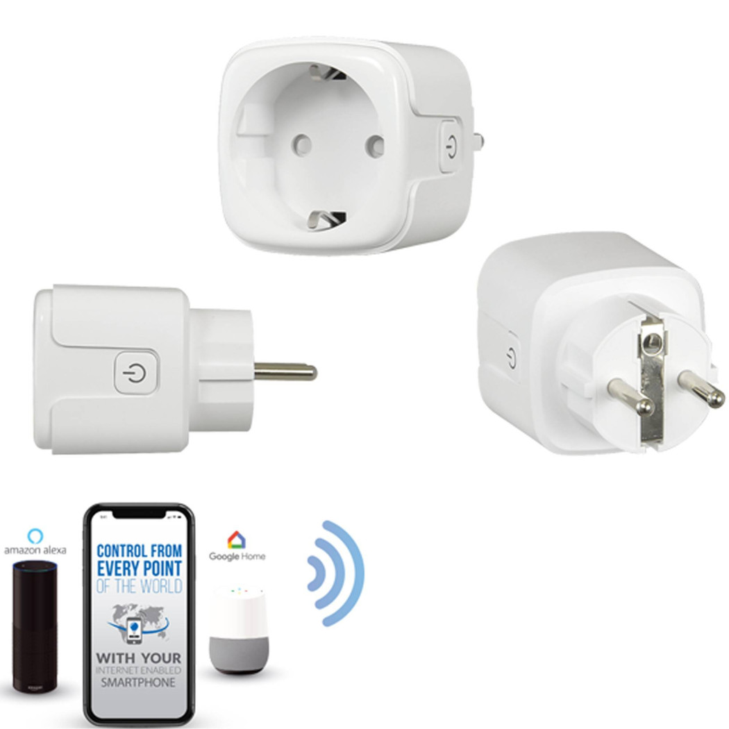 foto del prodotto trade shop presa wifi intelligente smart timer alexa google home ios android per domotica 