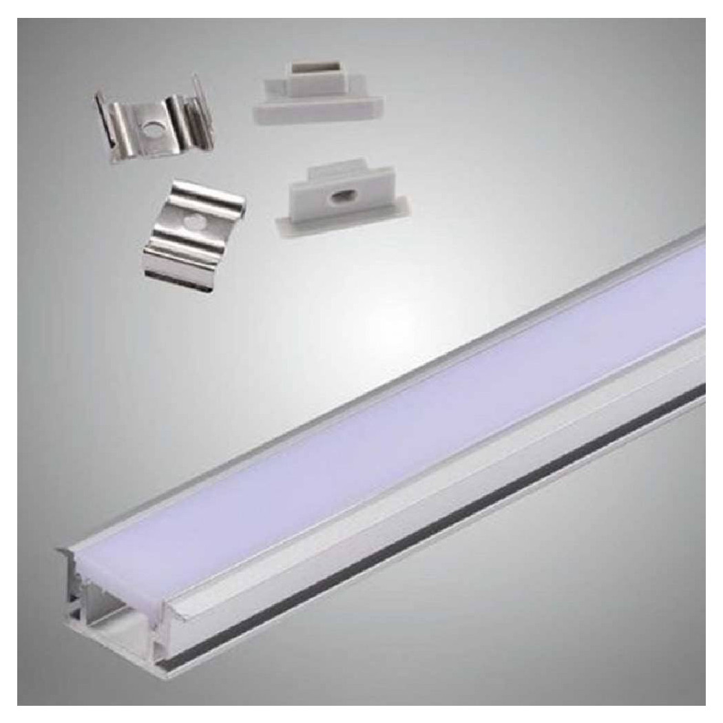 foto del prodotto trade shop profilo ad incasso in alluminio 2 mt con copertura opaca per strip led al 13 