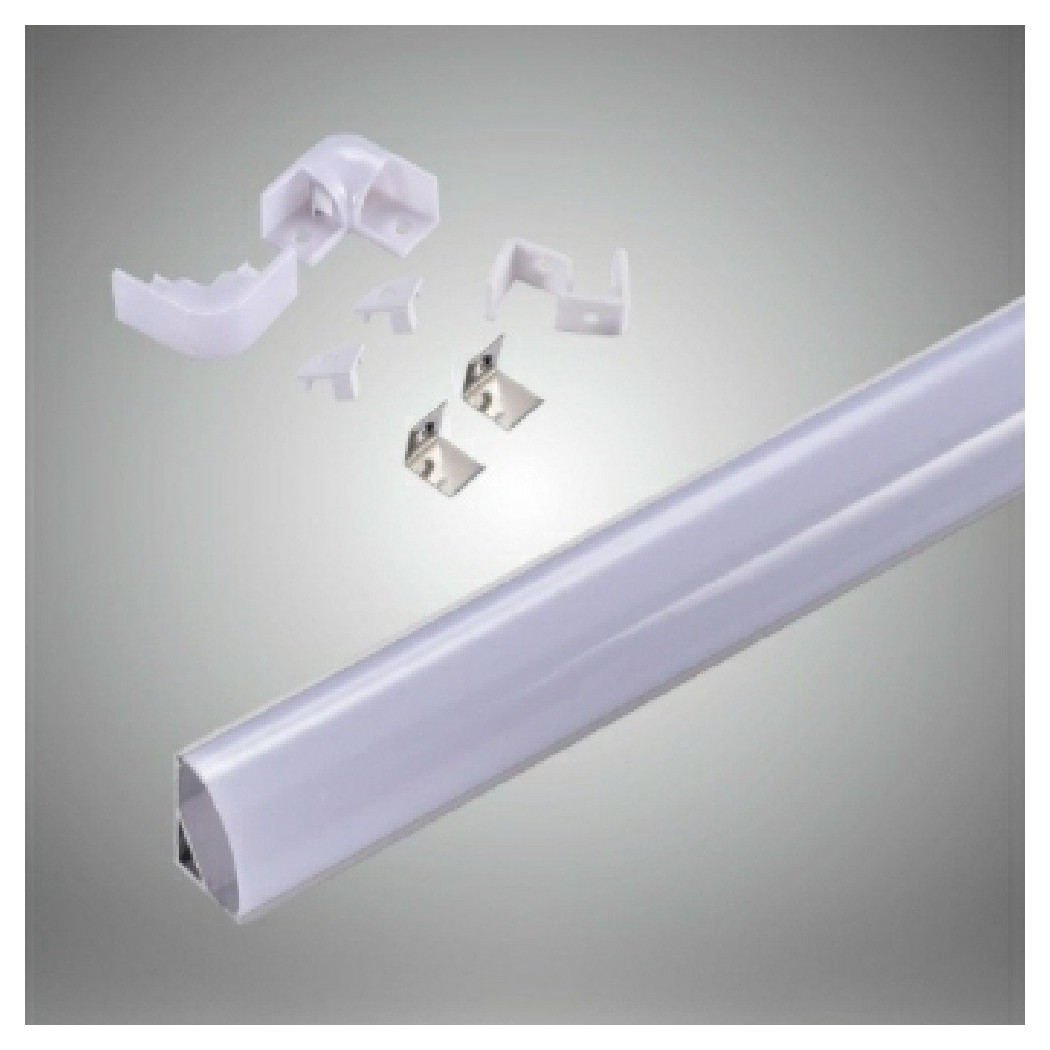 foto del prodotto trade shop - profilo alluminio 2 mt angolare copertura opaca per strip led strisce al-04 -
