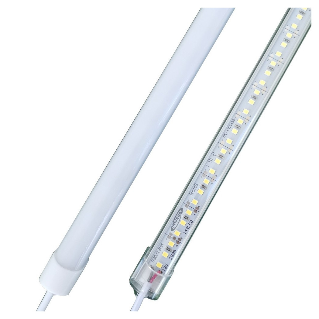 foto del prodotto trade shop profilo barra rigido strip led da 1 metro 5630smd luce bianco freddo e caldo 18w bianco caldo copertura opaca 