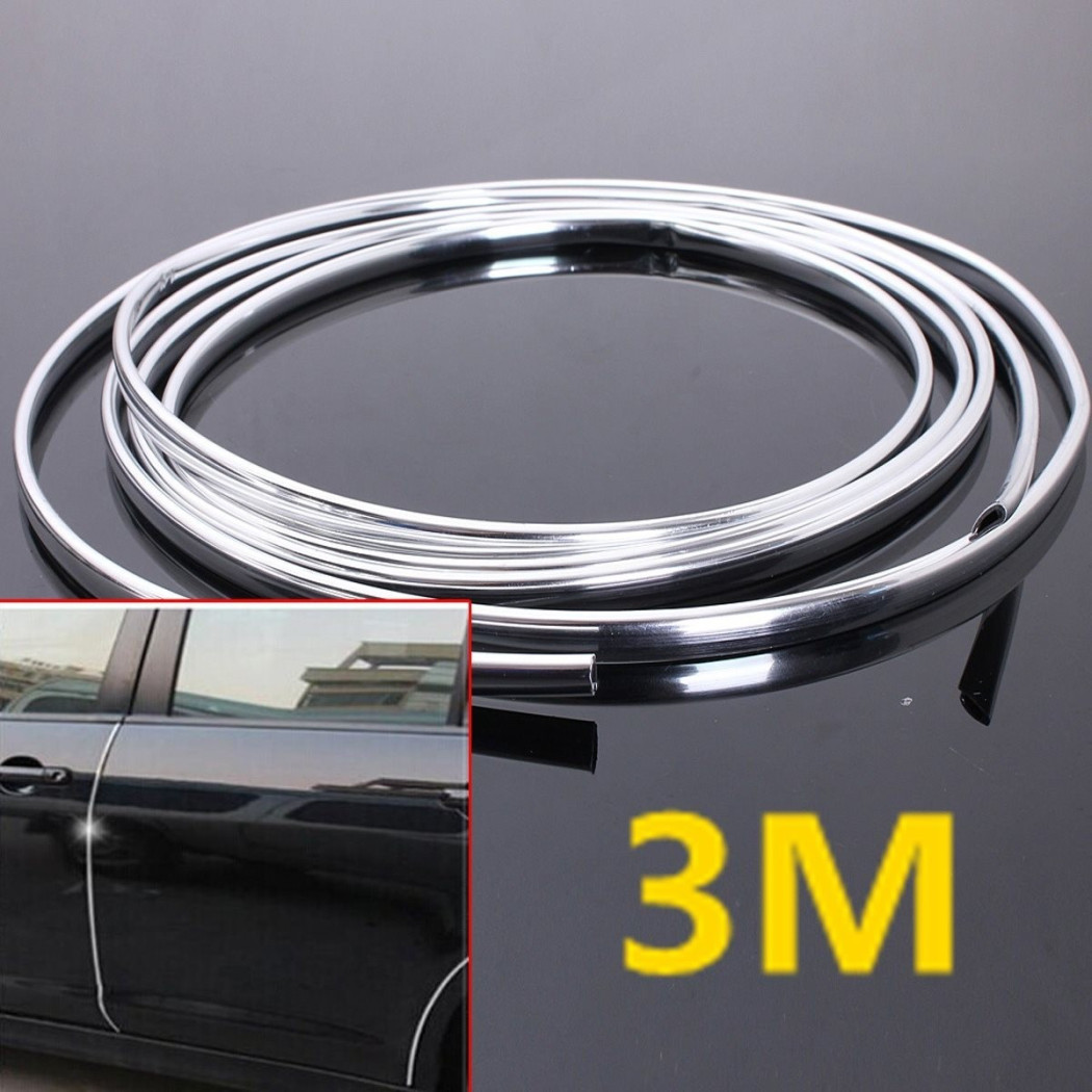 foto del prodotto trade shop profilo cromato fascia adesiva adesivo auto camper 15 metri 8 mm impermeabile 