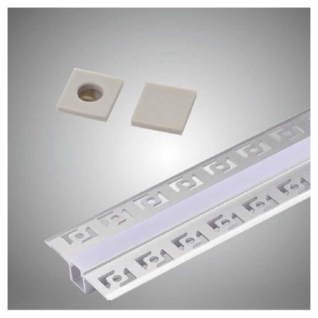 foto del prodotto trade shop profilo da incasso a scomparsa alluminio 2 mt copertura opaca strip led al 11 