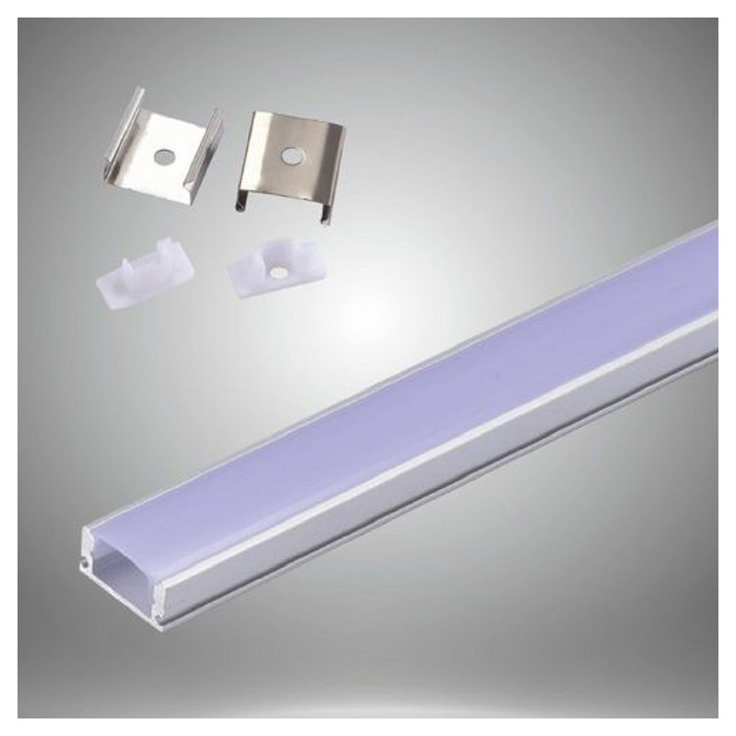 foto del prodotto trade shop profilo in alluminio 2 mt incasso per strip led con copertura plastica al 03 