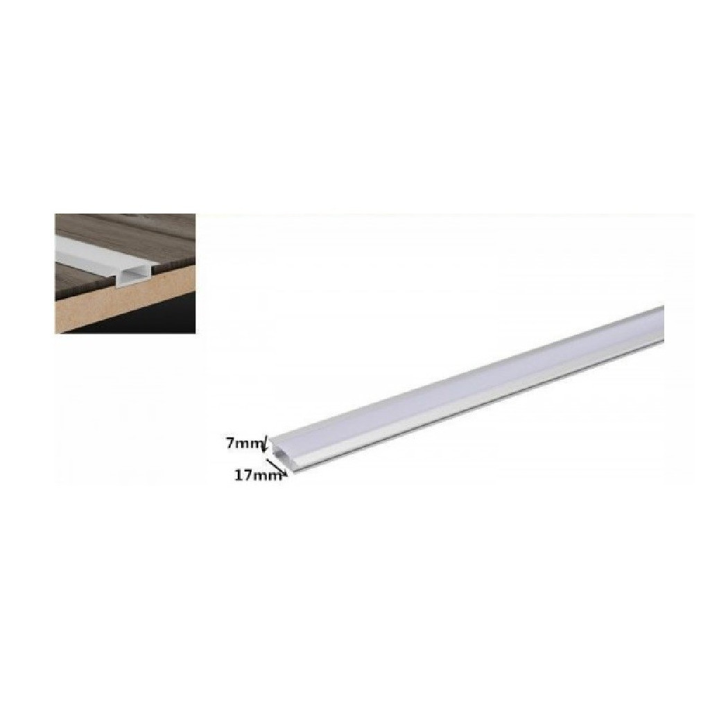 foto del prodotto trade shop profilo in alluminio da 2mt slim con copertura opaca per strip led strisce al 02 