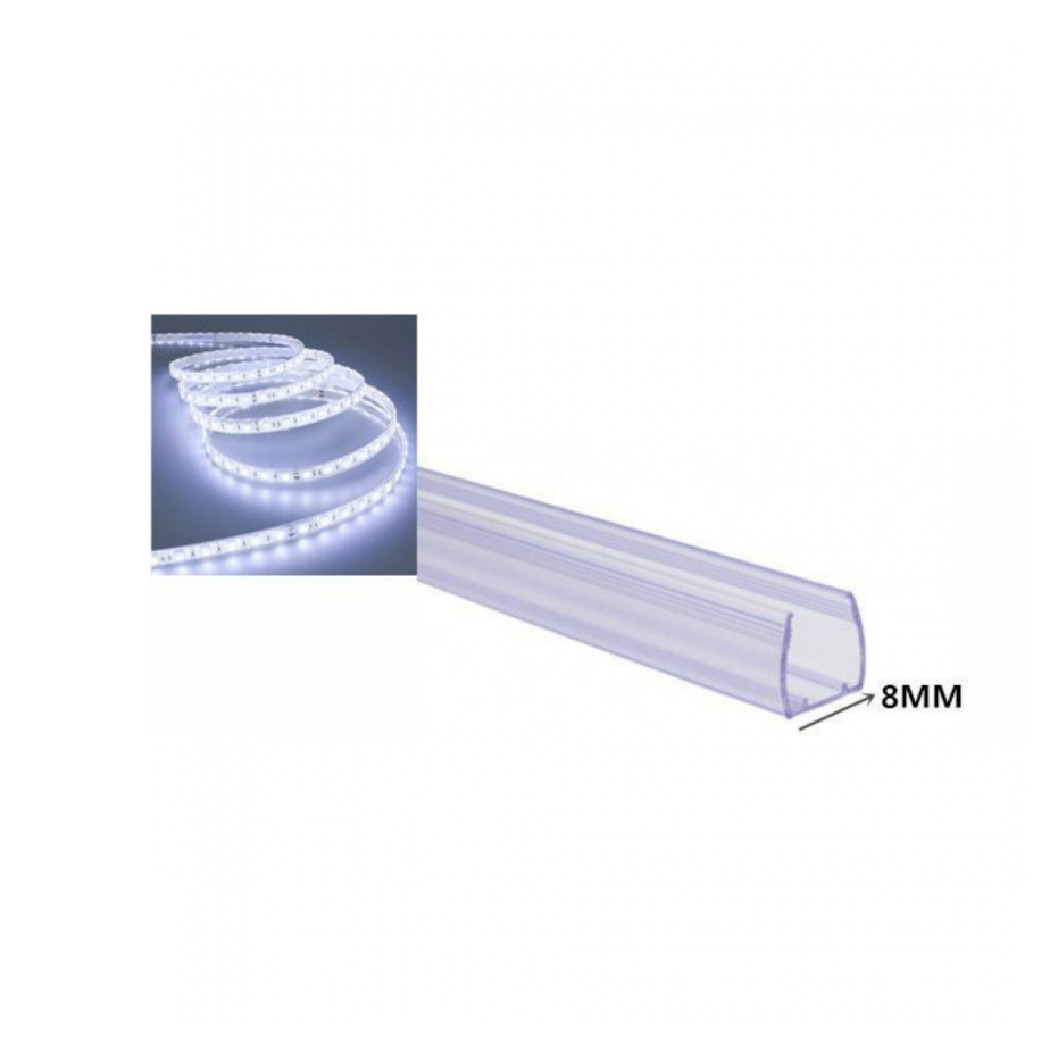 foto del prodotto trade shop profilo in plastica da 1 mt senza copertura per strip led strisce da 8 mm ps 8mm 