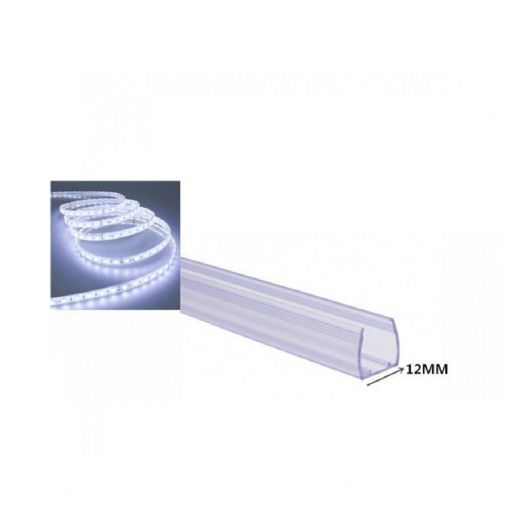 foto del prodotto trade shop profilo in plastica da 1mt senza copertura per strip led strisce da 12mm ps 12mm 