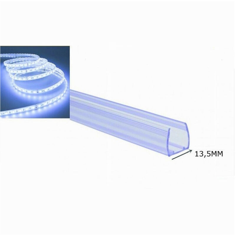 foto del prodotto trade shop profilo plastica 1mt senza copertura per strip led da 13.5mm ps 13.5mm 