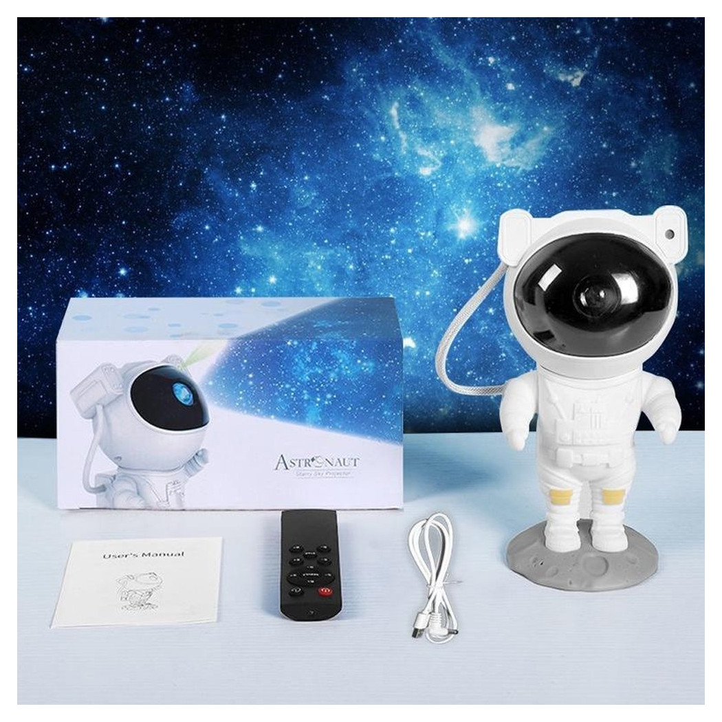 foto del prodotto trade shop proiettore di stelle e galassie astronauta luce notturna con effetti planisfero 