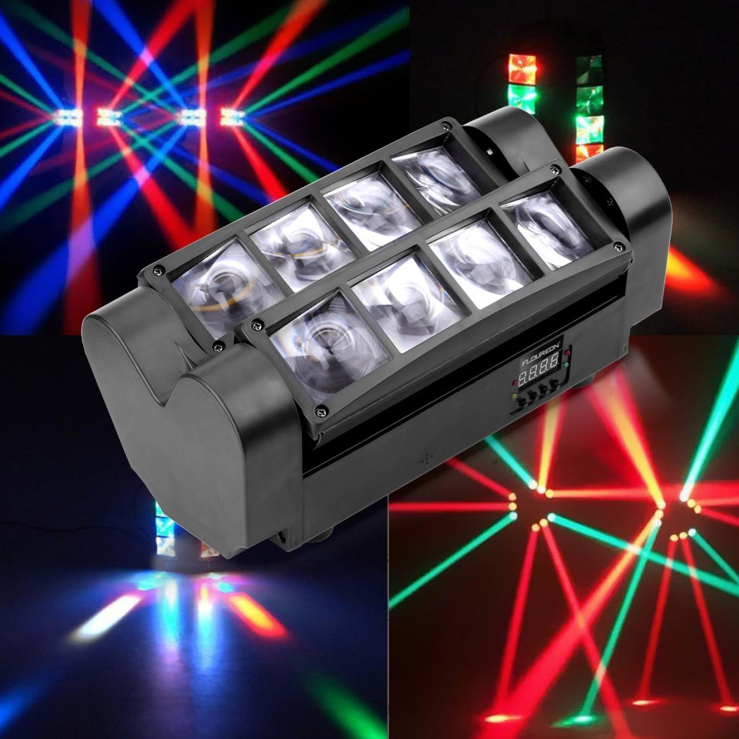 foto del prodotto trade shop - proiettore mini spider testa mobile spot light dmx 512 rgb dj discoteca 40w -